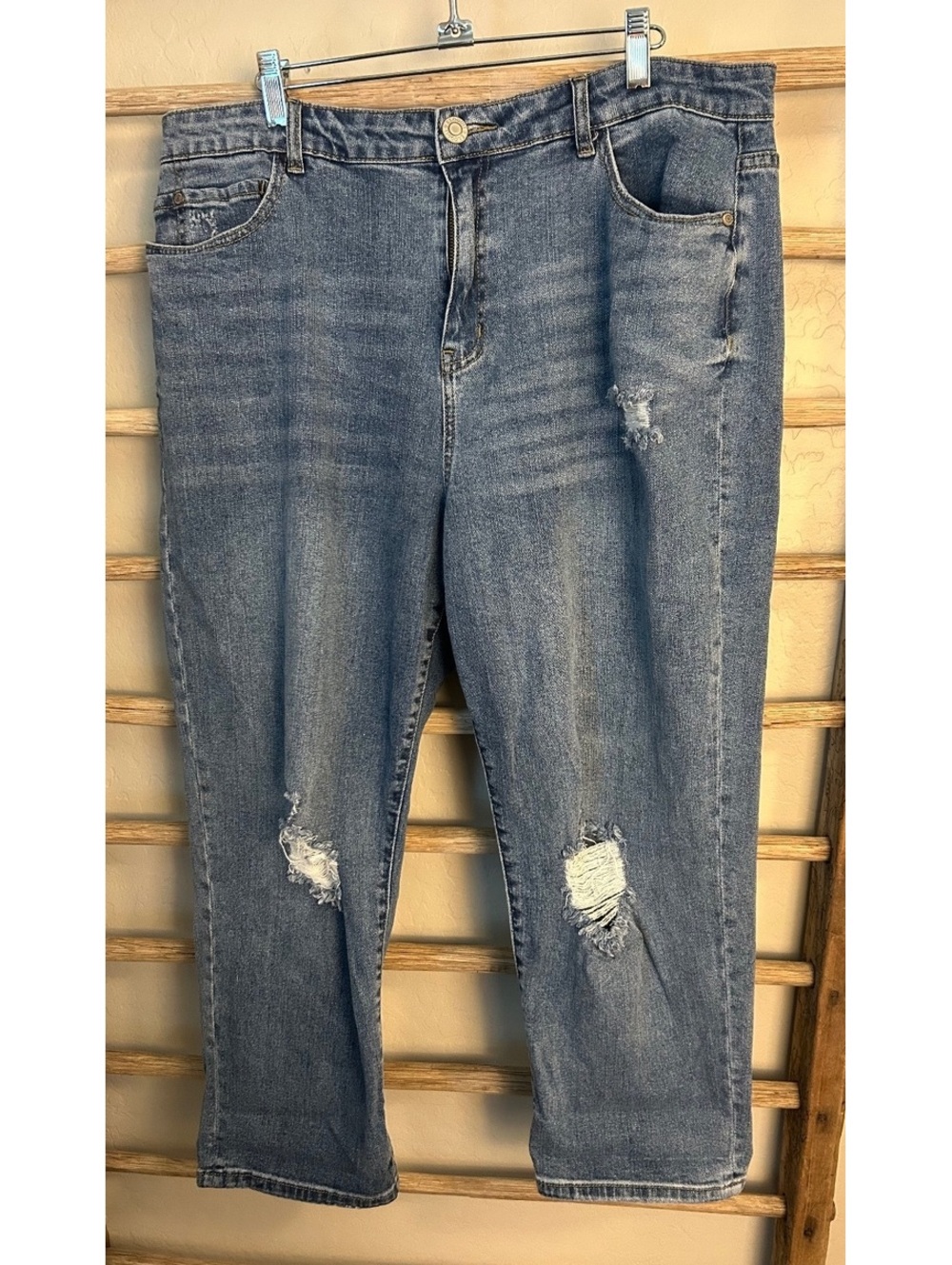 Eloquii Women's Distressed Denim Jeans Size 16